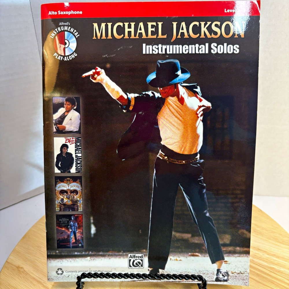 Alfred Music Michael Jackson Instrumental Solos Alto Sax Book + CD, Int, 37184